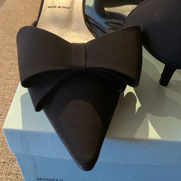 Gently Loved Black Sateen Pointy Shoes by BUTTER - Picture 8 of 12